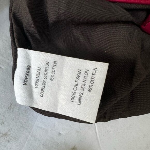 Vanessa Bruno NEW Leather Gathered Ruched Clutch Bag Wristlet Zip Closure Red - Picture 12 of 16